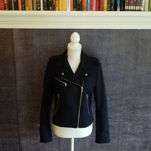 GAP Navy Wool Moto Jacket